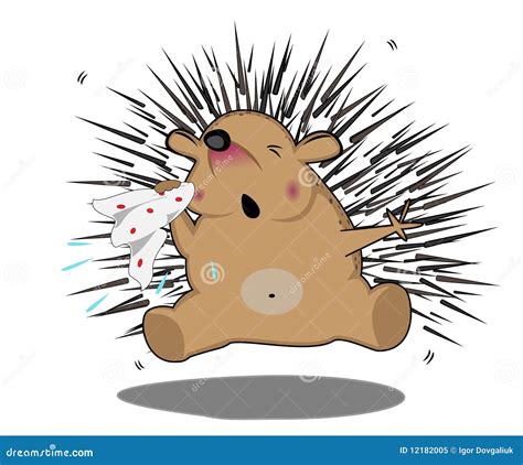 Sneezing hedgehog stock vector. Illustration of treatment - 12182005