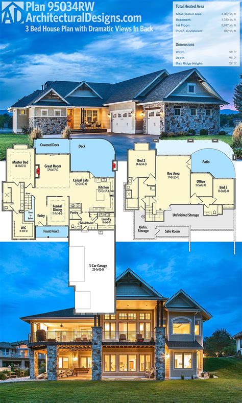 Lake House Plans With Rear View - Floor Plans Concept Ideas