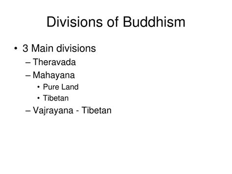 Ppt Divisions Of Buddhism October 26 2009 Powerpoint Presentation