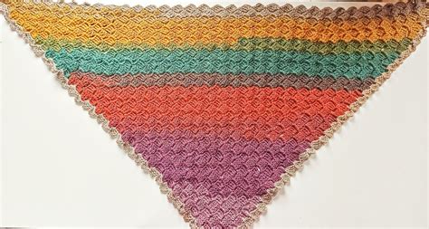 Crochet Simple C2c Triangle Shawl Written Patterncrochet With Gg Instant Pdf Download Etsy