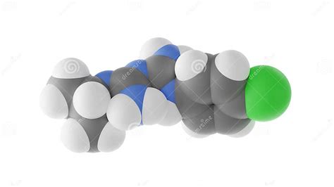 Proguanil Molecule, Chlorguanide, Molecular Structure, Isolated 3d Model Van Der Waals Stock ...