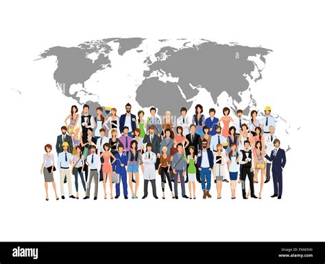 Group People World Map Stock Vector Image And Art Alamy