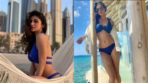 Mouni Roy Flaunts Perfect Bikini Body In A Regal Blue Sizzling Swimwear