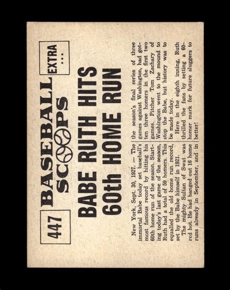 Nu Card Scoops Set Break Babe Ruth Th Homer VG VGEX Crease EBay