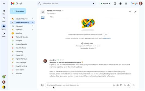 Vistas de mensajes en los espacios de Google Chat - Google Workspace Fans