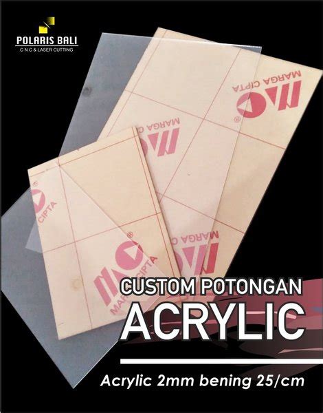 Jual Akrilik Potongan Mm Bening Acrylic Custom Akrilik Lembaran Di