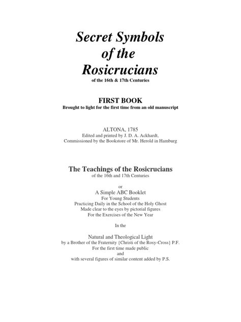 Secret Symbols of The Rosicrucians | PDF | Rosicrucianism | Good And Evil