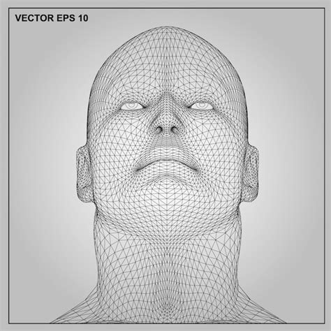 Premium Vector | Concept or conceptual 3d wireframe human male