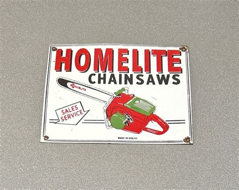 Vintage 12 Very Rare Homelite Chainsaws Porcelain Sign Car Oil Gas