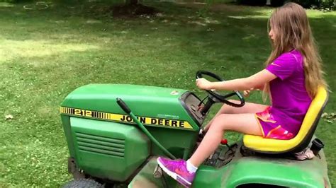 Elle Rides Grandpa S Mower Youtube