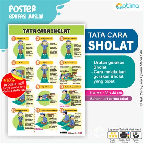 Jual Poster Tata Cara Gerakan Sholat Lengkap Kab Klaten Optima