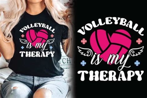 Volleyball Is My Therapy Svg T Shirt Graphic By Almamun2248 · Creative Fabrica