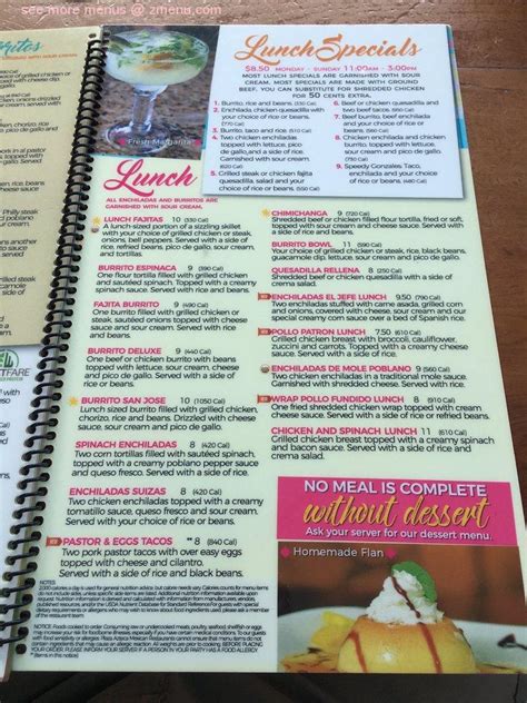 Menu At Plaza Azteca Mexican Restaurant Providence Virginia Beach