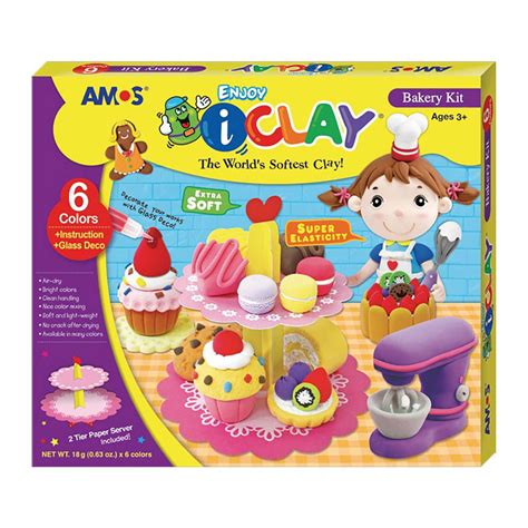 Amos i-Clay Modelling Clay Kit Bakery 18g x 6 pieces | Amos — Discount ...