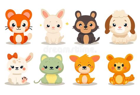 Vector Illustration Set Of Cute Teddy Bears Stock Vector Illustration