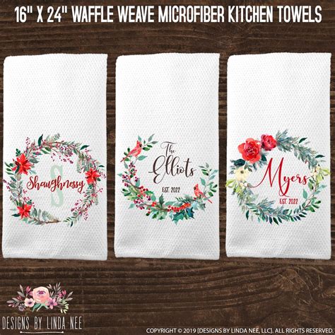 Personalized Kitchen Towels, Christmas Gifts, Custom Tea Towels, Dish ...