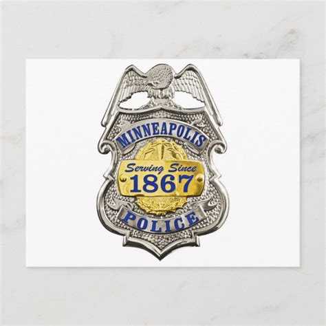 Minneapolis Minnesota Police Badge Postcard | Zazzle.com