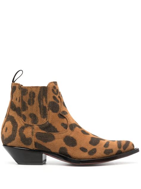 Sonora Leopard Print Leather Boots Farfetch