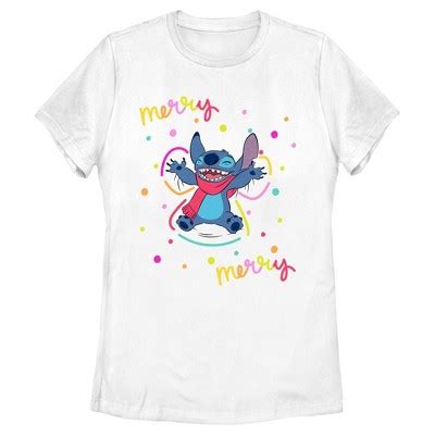 Women S Lilo Stitch Christmas Merry Merry T Shirt Target