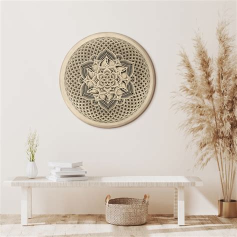 Wall Art Sacred Geometry Mandala Golden Flower Etsy