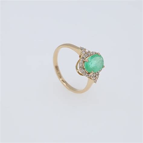 Colombian Emerald Ring: 1.8 ct tw Emeralds, 0.65 ct tw Diamonds, 14K Y ...