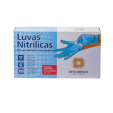 Luva Nitr Lica Azul Sem P Descarpack