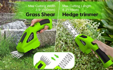 2 In 1 Electric Hedge Trimmer Cordless Grass Shear And Shrub Cutter 7 2v Handheld