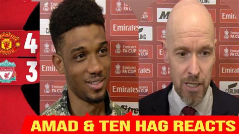 Amad Diallo Reacts To His Goal Vs Liverpool Ten Hag Post Match