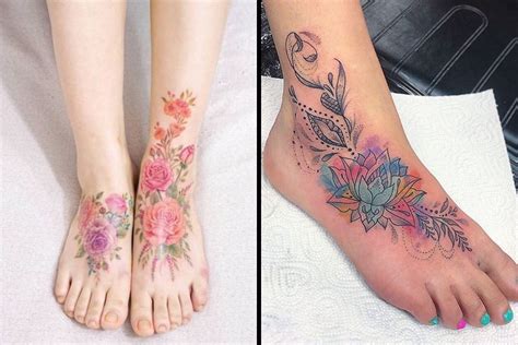 Step Up Your Style With Flower Foot Tattoo