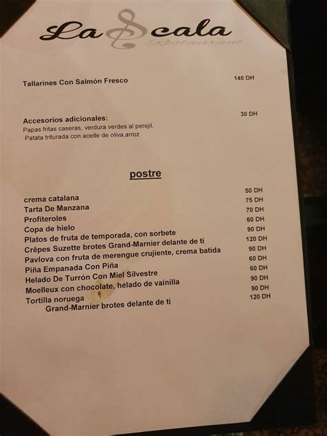 Speisekarte Von Restaurant La Scala Agadir