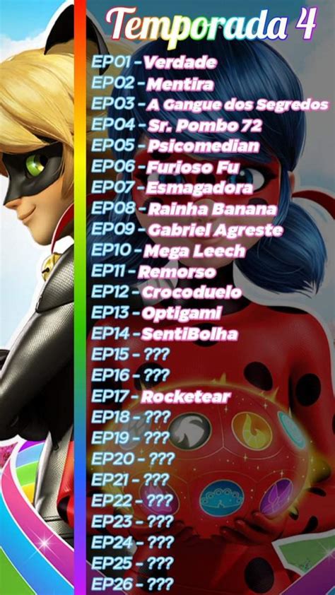 Lista dos episódios da quarta temporada Miraculous Ladybug Amino