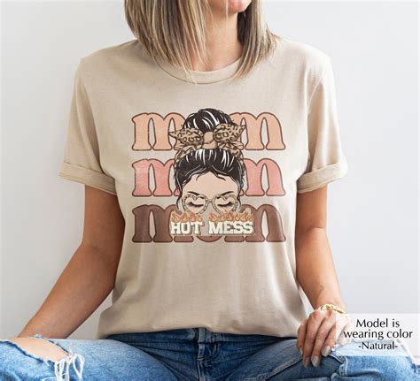 Hot Mess Mom Shirt Hot Mess Vneck Shirt Funny Mom Shirt Etsy