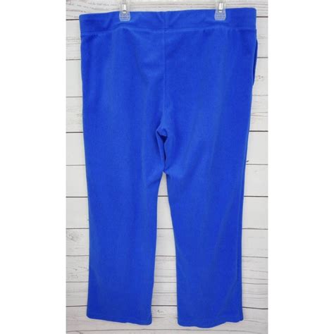 Vintage Danskin Now Micro Fleece Pants Womens Xl 16 18 Blue Pull On