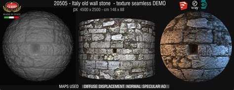 Italy old stone wall medieval castle texture seamless 20505