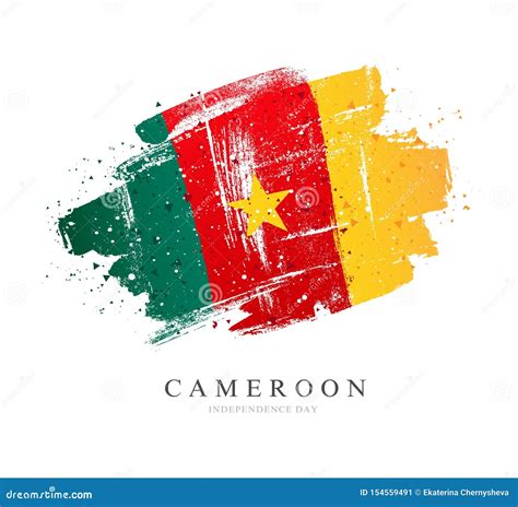 Indicateur Du Cameroun Illustration De Vecteur Sur Le Fond Blanc