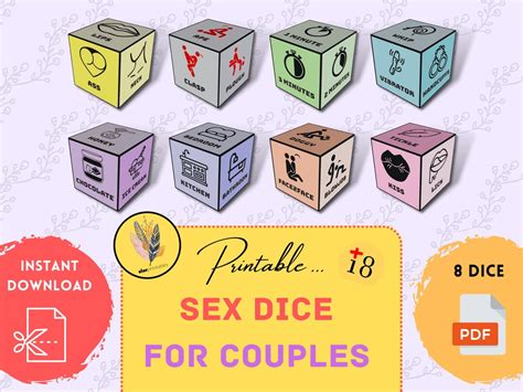 Erotic Sex Dice Game Printable Adult Game Kinky Bedroom Game