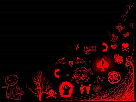 Download Emo Punk Style Cool Red Design Wallpaper