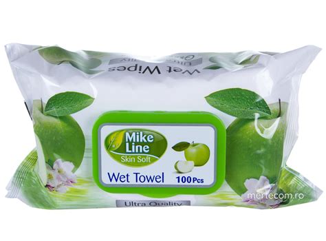 Servetele Umede Cu Capac Mike Line Green Apple 100bucati Mertecom Ro