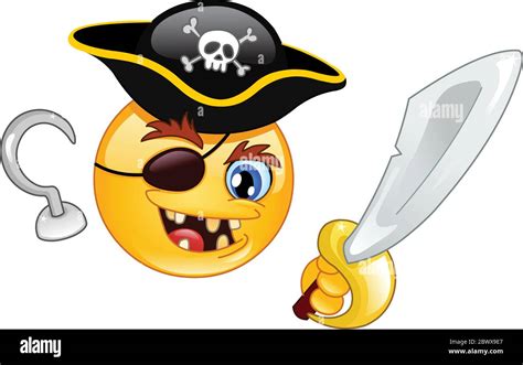 Pirate Emoji Emoticon Smiley Face Stock Vector Images Alamy