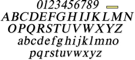 Times New Roman Italic Flat Cut Numbers & Letters