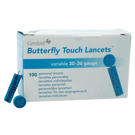 Genteel Butterfly Touch Lancets Polished Smooth And Pain Free Stainless Lancets 100 Pcs