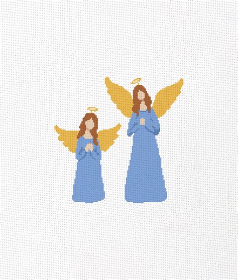 Angels Cross Stitch Pattern Pdf Christmas Ornament Cross Etsy