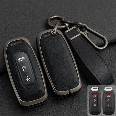 Zinc Alloy Leather Car Key Case Cover For Ford Territory 2019 2020 2021