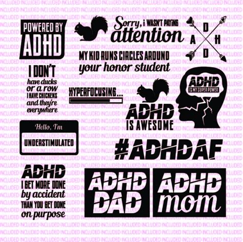 Adhd Appreciation Svg Bundle For Cricut T Shirts Mugs Vinyl Etsy Denmark