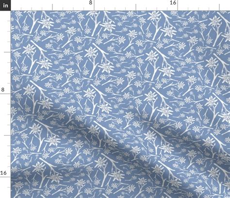 Edelweiss Lace Nr 1 Warm Blue Small Fabric Spoonflower