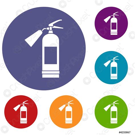 Fire Extinguisher Icons Set Stock Vector 4233867 Crushpixel