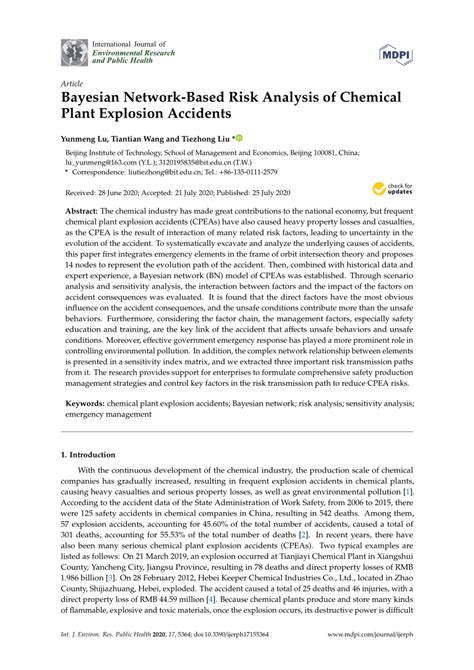 Pdf Bayesian Network Based Risk Analysis Of Chemical Plant Explosion Accidents