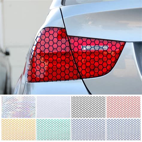 Car Honeycomb Sticker Auto Rear Tail Light Cover Multicolor Tail Lamp