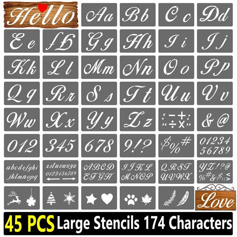 Buy Mikiwon Letter Stencils For Painting On Wood Pcs Alphabet