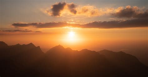 Silhouette of Mountains During Sunset · Free Stock Photo